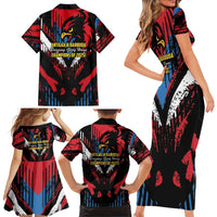 Caribbean Cricket Antigua and Barbuda Family Matching Short Sleeve Bodycon Dress and Hawaiian Shirt First Crown Forever Proud - Wonder Print Shop