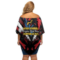 Caribbean Cricket Antigua and Barbuda Off Shoulder Short Dress First Crown Forever Proud - Wonder Print Shop