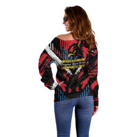 Caribbean Cricket Antigua and Barbuda Off Shoulder Sweater First Crown Forever Proud - Wonder Print Shop