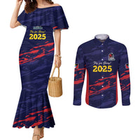 Caribbean Cricket Antigua and Barbuda Couples Matching Mermaid Dress and Long Sleeve Button Shirt History Begins Now - Wonder Print Shop