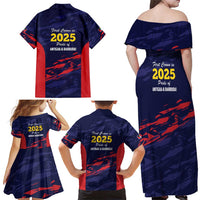 Caribbean Cricket Antigua and Barbuda Family Matching Off Shoulder Maxi Dress and Hawaiian Shirt History Begins Now - Wonder Print Shop