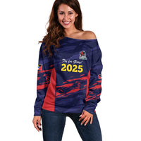 Caribbean Cricket Antigua and Barbuda Off Shoulder Sweater History Begins Now - Wonder Print Shop