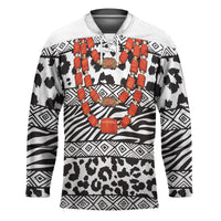 Nigeria Traditional Coral Bead Attire Hockey Jersey African Tribal Element Wild Animal Skins