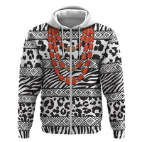 Nigeria Traditional Coral Bead Attire Hoodie African Tribal Element Wild Animal Skins