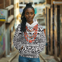 Nigeria Traditional Coral Bead Attire Hoodie African Tribal Element Wild Animal Skins