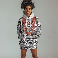 Nigeria Traditional Coral Bead Attire Hoodie Dress African Tribal Element Wild Animal Skins