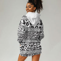 Nigeria Traditional Coral Bead Attire Hoodie Dress African Tribal Element Wild Animal Skins