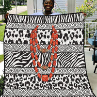 Nigeria Traditional Coral Bead Attire Quilt African Tribal Element Wild Animal Skins