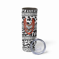 Nigeria Traditional Coral Bead Attire Skinny Tumbler African Tribal Element Wild Animal Skins