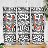 Nigeria Traditional Coral Bead Attire Skinny Tumbler African Tribal Element Wild Animal Skins