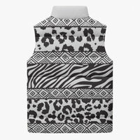 Nigeria Traditional Coral Bead Attire Sleeveless Puffer Jacket African Tribal Element Wild Animal Skins