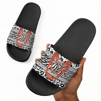 Nigeria Traditional Coral Bead Attire Slide Sandals African Tribal Element Wild Animal Skins