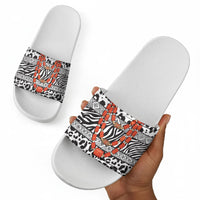 Nigeria Traditional Coral Bead Attire Slide Sandals African Tribal Element Wild Animal Skins