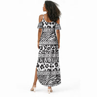Nigeria Traditional Coral Bead Attire Summer Maxi Dress African Tribal Element Wild Animal Skins