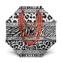 Nigeria Traditional Coral Bead Attire Umbrella African Tribal Element Wild Animal Skins