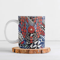 Nigeria Traditional Coral Bead Attire Ceramic Mug Tribal African Style