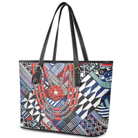 Nigeria Traditional Coral Bead Attire Leather Tote Bag Tribal African Style