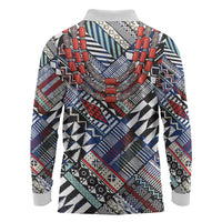 Nigeria Traditional Coral Bead Attire Long Sleeve Polo Shirt Tribal African Style