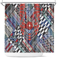 Nigeria Traditional Coral Bead Attire Shower Curtain Tribal African Style