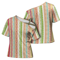 Nigerian Aso Oke African Ethnic Stripes Cross Shoulder Shirt