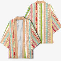 Nigerian Aso Oke African Ethnic Stripes Kimono