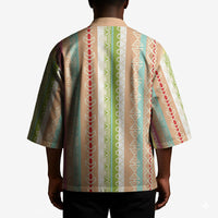 Nigerian Aso Oke African Ethnic Stripes Kimono