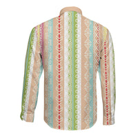 Nigerian Aso Oke African Ethnic Stripes Long Sleeve Button Shirt