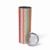Nigerian Aso Oke African Ethnic Stripes Skinny Tumbler