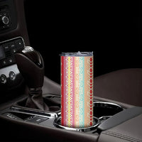 Nigerian Aso Oke African Ethnic Stripes Skinny Tumbler