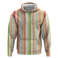 Nigerian Aso Oke African Ethnic Stripes Zip Hoodie