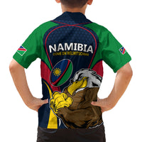 Namibia Rugby Family Matching Puletasi Dress and Hawaiian Shirt World Cup 2023 Eagle Mascot Come On Welwitschias - Wonder Print Shop