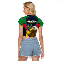 Namibia Rugby Raglan Cropped T Shirt World Cup 2023 Eagle Mascot Come On Welwitschias - Wonder Print Shop