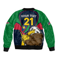 Custom Namibia Rugby Bomber Jacket World Cup 2023 Eagle Mascot Come On Welwitschias LT9 - Wonder Print Shop
