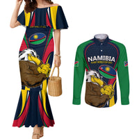 custom-namibia-rugby-couples-matching-mermaid-dress-and-long-sleeve-button-shirts-world-cup-2023-eagle-mascot-come-on-welwitschias