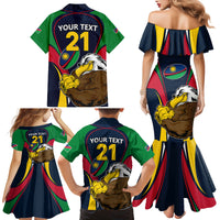 Custom Namibia Rugby Family Matching Mermaid Dress and Hawaiian Shirt World Cup 2023 Eagle Mascot Come On Welwitschias LT9 - Wonder Print Shop