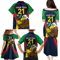 Custom Namibia Rugby Family Matching Puletasi Dress and Hawaiian Shirt World Cup 2023 Eagle Mascot Come On Welwitschias - Wonder Print Shop