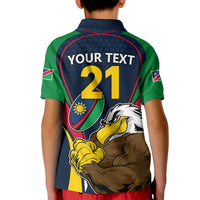 Custom Namibia Rugby Kid Polo Shirt World Cup 2023 Eagle Mascot Come On Welwitschias - Wonder Print Shop