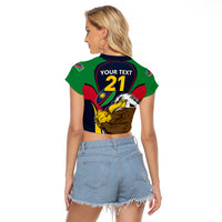 Custom Namibia Rugby Raglan Cropped T Shirt World Cup 2023 Eagle Mascot Come On Welwitschias - Wonder Print Shop