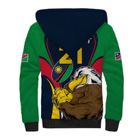 Custom Namibia Rugby Sherpa Hoodie World Cup 2023 Eagle Mascot Come On Welwitschias - Wonder Print Shop