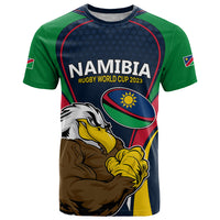 Custom Namibia Rugby T Shirt World Cup 2023 Eagle Mascot Come On Welwitschias - Wonder Print Shop