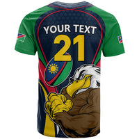 Custom Namibia Rugby T Shirt World Cup 2023 Eagle Mascot Come On Welwitschias - Wonder Print Shop