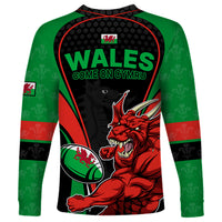 Wales Rugby Long Sleeve Shirt World Cup 2023 Dragon Mascot Come On Cymru - Wonder Print Shop