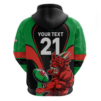 Custom Wales Rugby Hoodie World Cup 2023 Dragon Mascot Come On Cymru - Wonder Print Shop