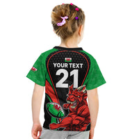 Custom Wales Rugby Kid T Shirt World Cup 2023 Dragon Mascot Come On Cymru - Wonder Print Shop