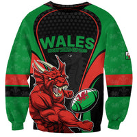 Custom Wales Rugby Sweatshirt World Cup 2023 Dragon Mascot Come On Cymru - Wonder Print Shop