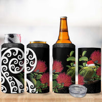 New Zealand Kakapo Christmas 4 in 1 Can Cooler Tumbler Meri Kirihimete Pohutukawa Flowers LT9 - Wonder Print Shop