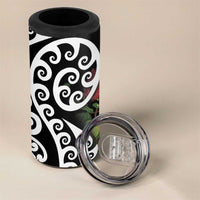 New Zealand Kakapo Christmas 4 in 1 Can Cooler Tumbler Meri Kirihimete Pohutukawa Flowers LT9 - Wonder Print Shop