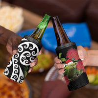 New Zealand Kakapo Christmas 4 in 1 Can Cooler Tumbler Meri Kirihimete Pohutukawa Flowers LT9 - Wonder Print Shop