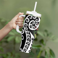 New Zealand Kakapo Christmas Tumbler With Handle Meri Kirihimete Pohutukawa Flowers - Wonder Print Shop