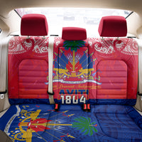 Haiti Independence Day Back Car Seat Cover Libete Egalite Fratenite Ayiti 1804 With Polynesian Pattern LT9 - Wonder Print Shop